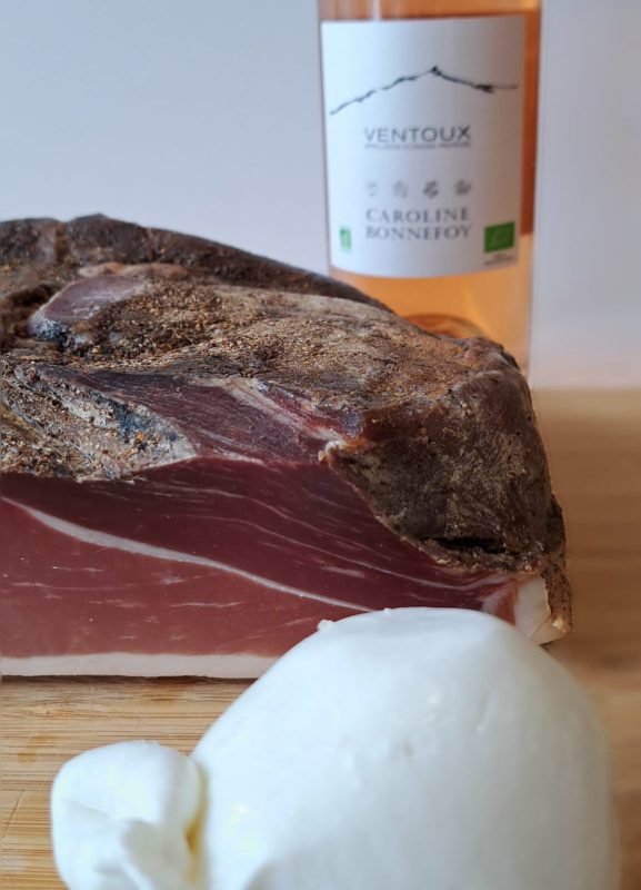 accord été burrata speck rosé